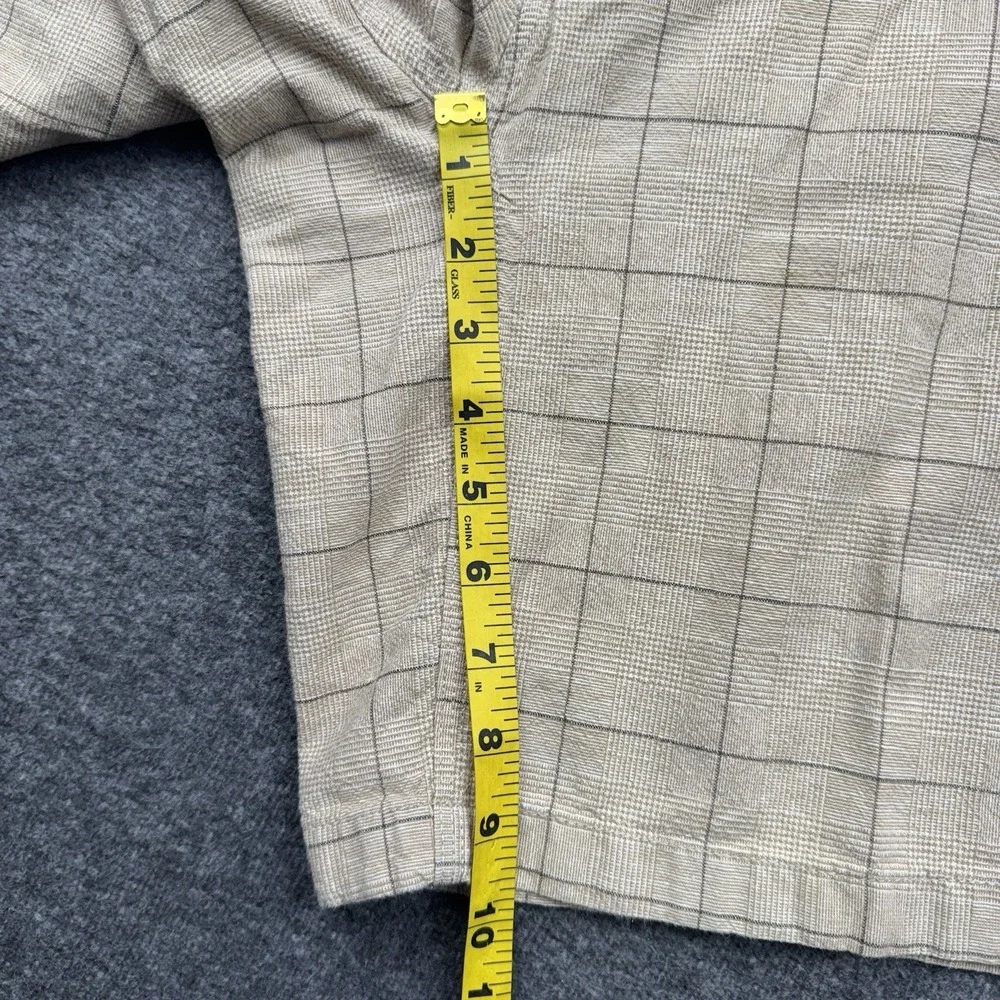 Mountain Khakis Men's‎ Boardwalk Plaid Shorts Beige Linen Blend Size 33x10
